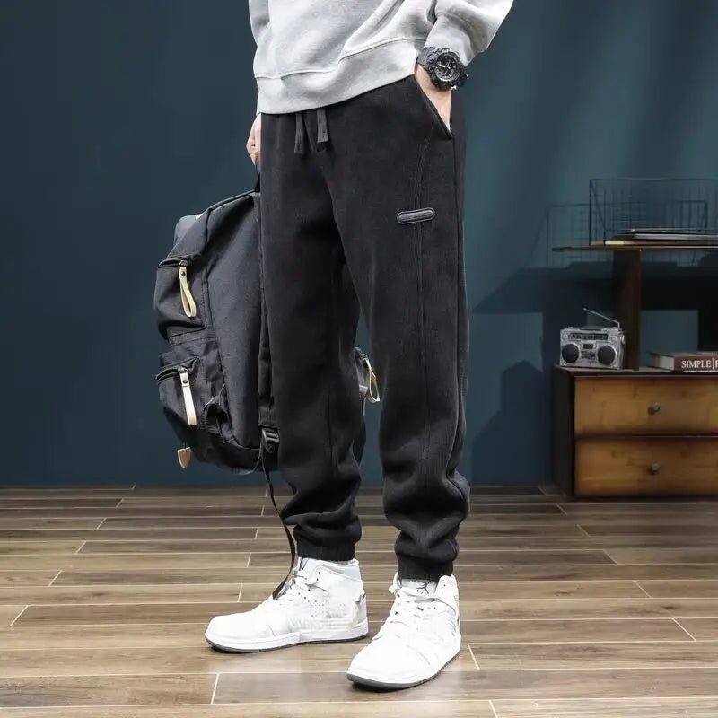 Mens Clothing Man Pants Winter Pants Autumn Clothing Sweatpants Thermal Trousers Y2K Clothes Youth Outfit Casual Clothes Fashion
