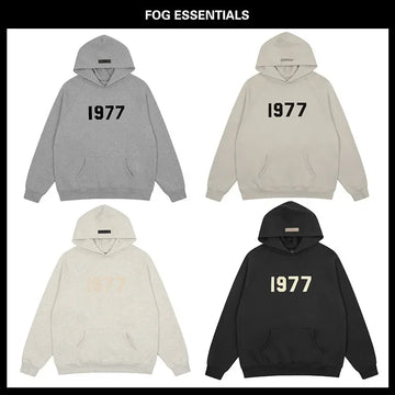 Street Style Fleece Lined Loose Couple Hoodie Sweatshirt High Version FOG Dual Line Eighth Season 1977 Plant Velvet Casual Wear