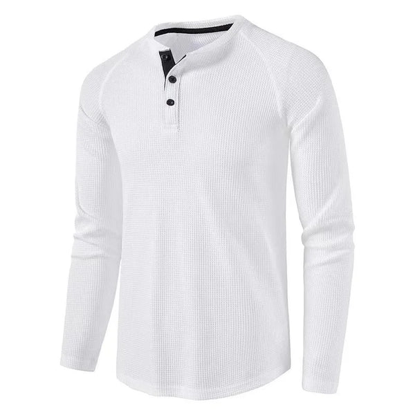 New Men's T-Shirts For Autumn And Winter Solid-Color Long-Sleeved Undershirts For European And American Men Henry Shirts For Men