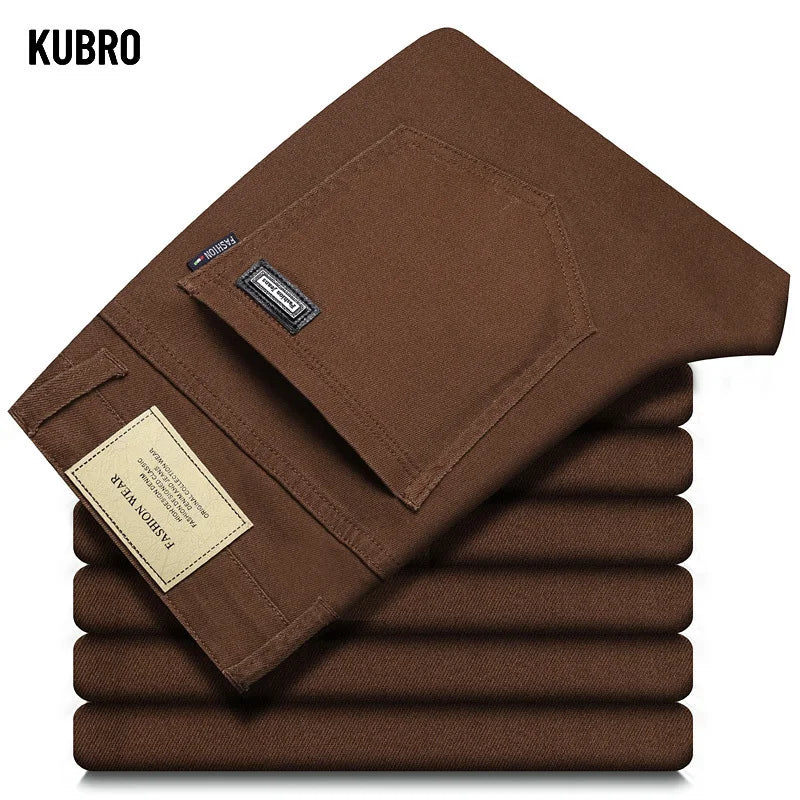 Fashion Loose Straight Business Casual Stretch Denim Pants Male Brand Trousers 3 Colors Plus Size Mens Clothing Slim Jeans 28-44