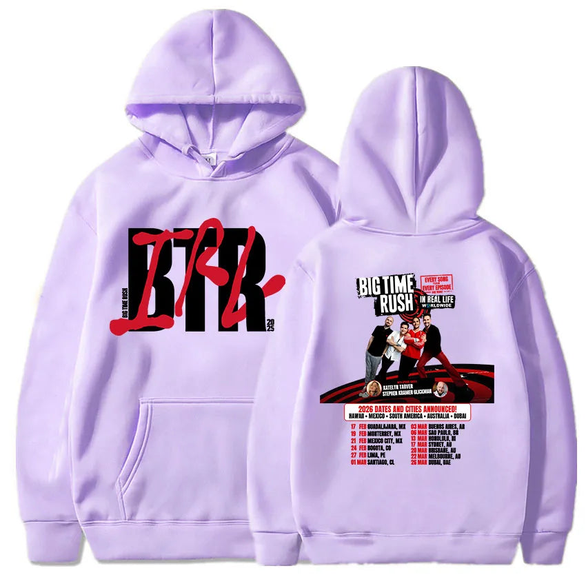 BTR IN REAL LIFE WORLDWIDE 2025 TOUR HOODIE Big Time Rush Band Fashion Sweatshirts Hooded Long Sleeve Male Pullovers Streetwear
