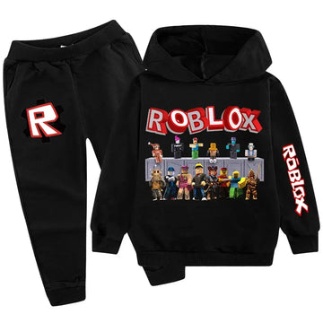 Roblox Children Hoodies Clothes Anime Spr Autumn Boys Girls Hoodies Set Kid Harajuku Fashion Pullover Tops+Pant Suit
