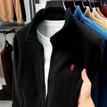 Luxury brand men's jacket winter thick plush warm pockets new coat fashion classic Paul embroidery zipper stand up collar top