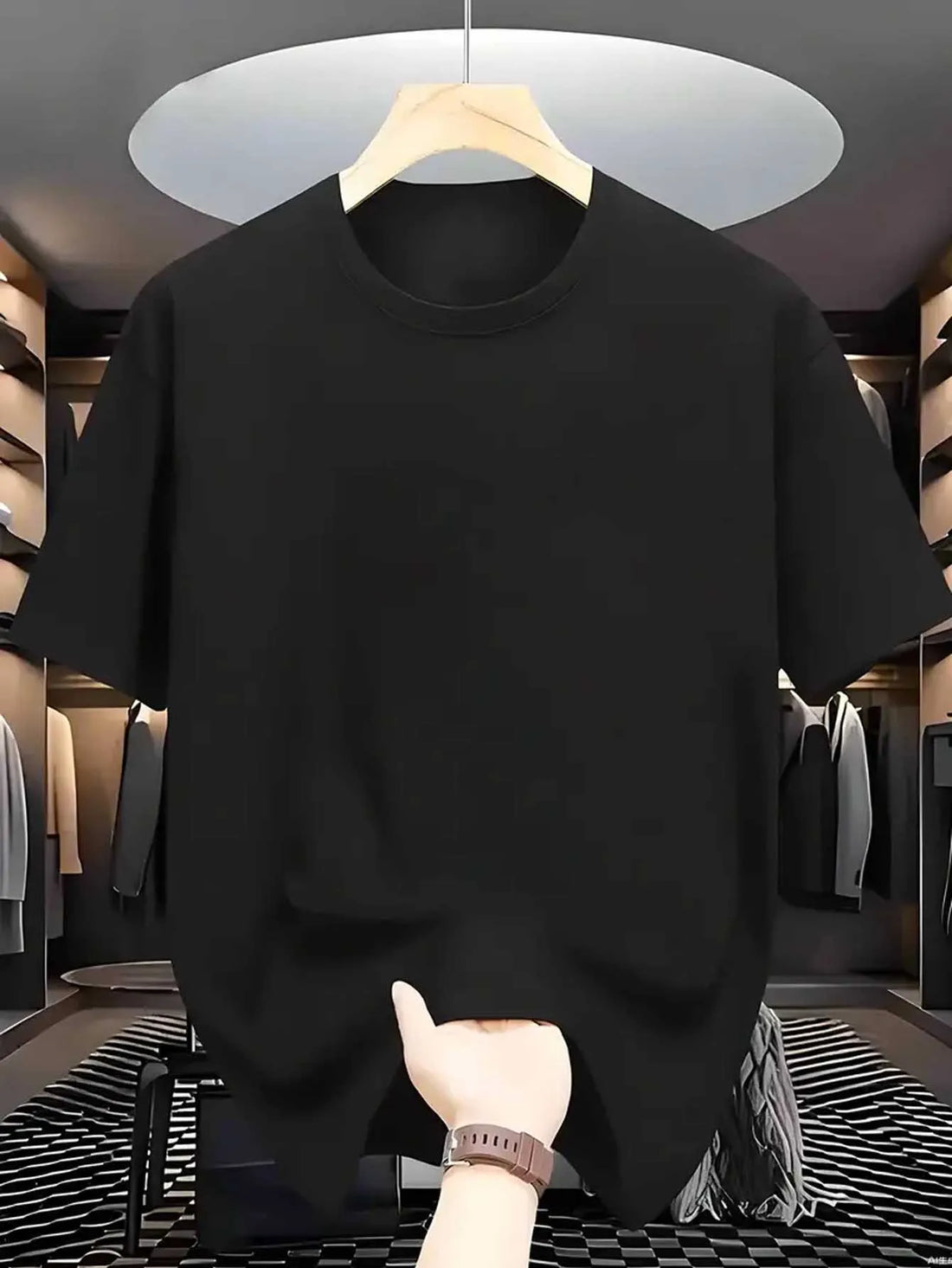 Men's T-Shirts - Soft Breathable Polyester Crewneck Tees in Navy & White, Lightweight Summer Shirts for Everyday & Formal Wear