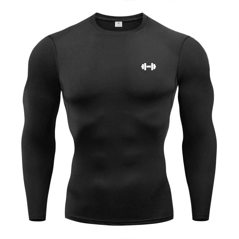 Compression T Shirts Men Spring Long Sleeve Sportswear Training Exercise T-shirt Elastic Quick Dry Sport Tops Gym Workout Shirts